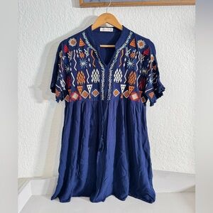 Solitaire Embroidered Mini Dress